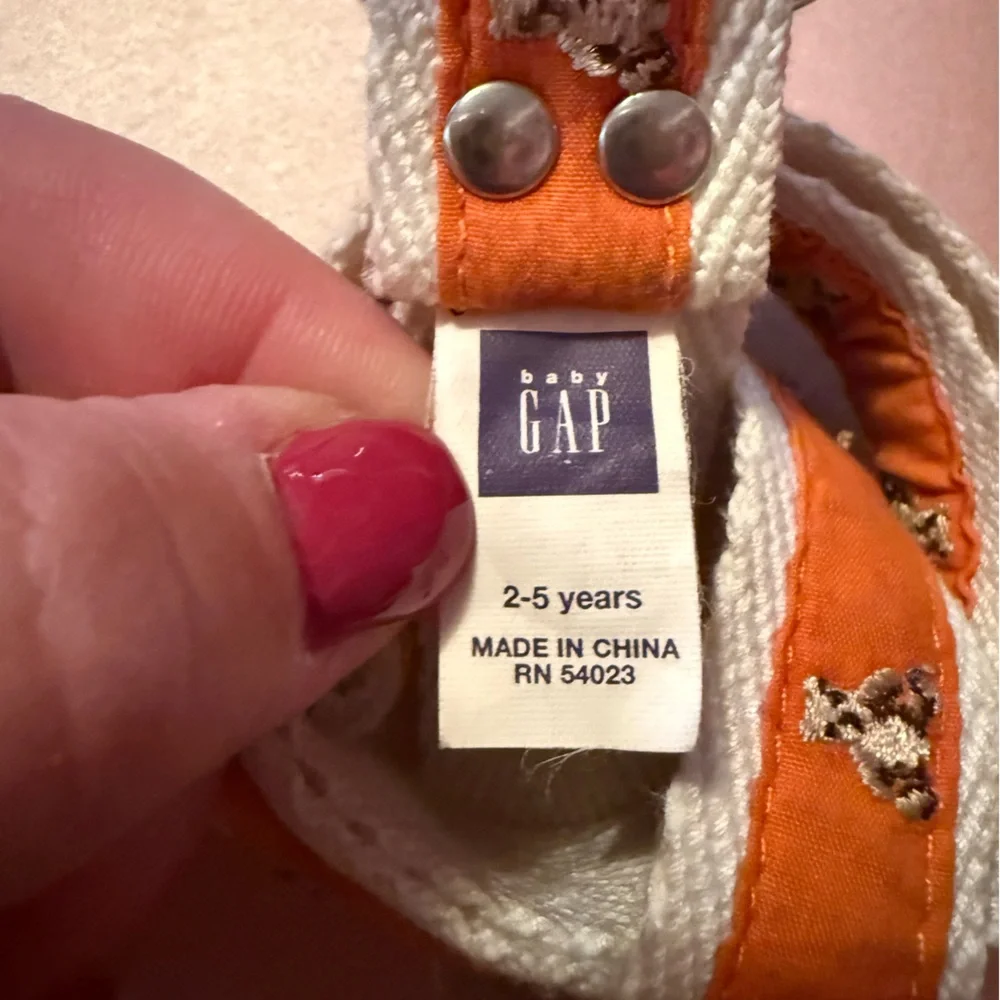 Baby GAP- Embroidered Teddy Bear D-ring Belt (25 1/2 in.), Orange, Size 2-5 yrs